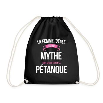 Pétanque idéale mythe cadeau noël - Sac de sport léger - noir - Devant
