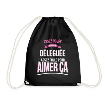 Déleguée douée folle cadeau femme - Sac de sport léger - noir - Devant