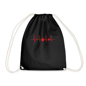 Herzschlag herz ekg evolution human reggea jamaica - Turnbeutel - Schwarz - Vorne