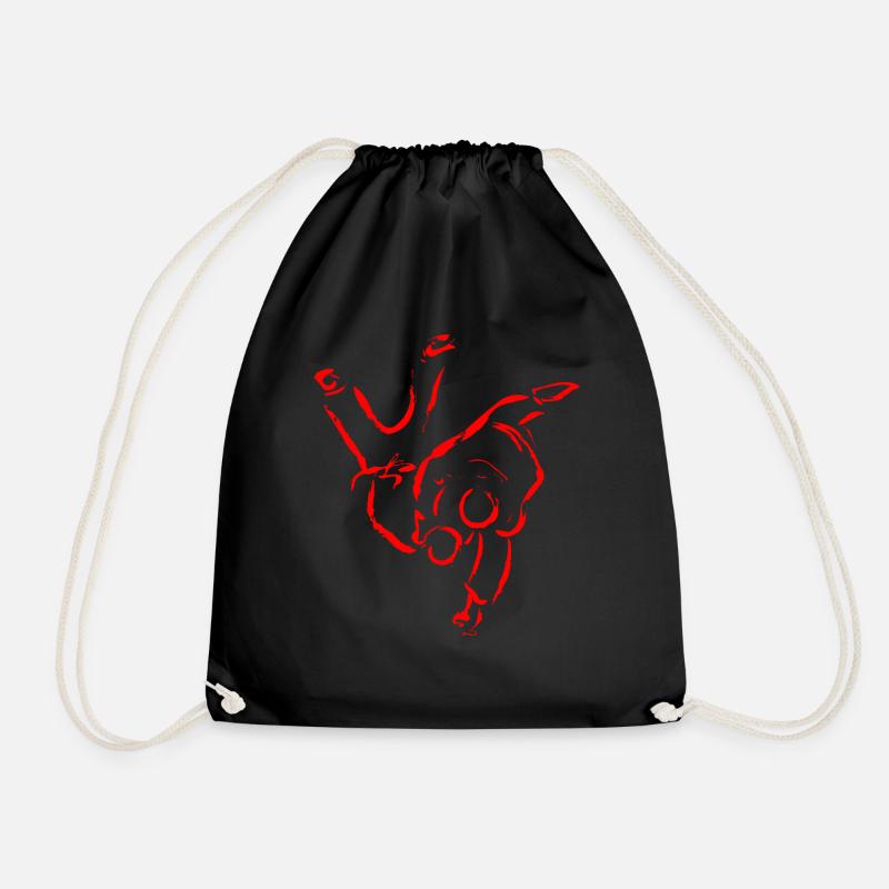 HANE GOSHI ROSSO, JUDO TECHNIQUE, JUDO, WAZA, - Drawstring Bag - black