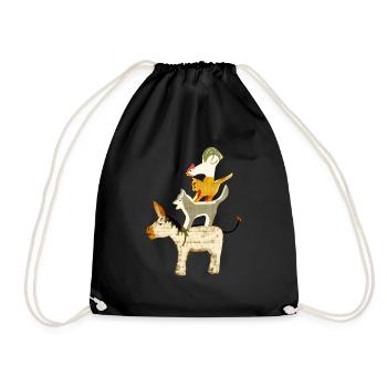 Bremen Town Musicians - Drawstring Bag - black - Front