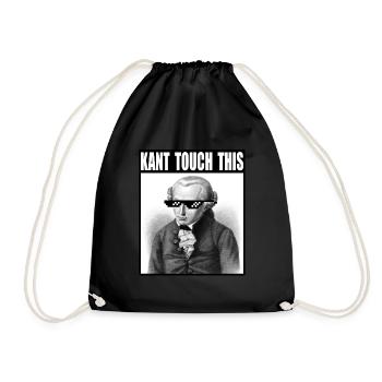 Kant Touch This | Memes | Funny | philosophy - Drawstring Bag - black - Front