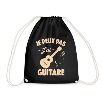 Je Peux Pas J'ai Guitare Cadeau Guitariste - Sac de sport léger - noir - Devant