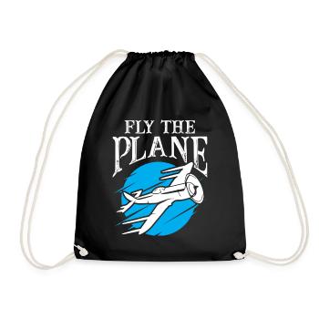 Fly The Plane - Drawstring Bag - black - Front