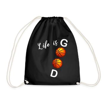 Basketball Zitat Basketball Mann oder Frau - Turnbeutel - Schwarz - Vorne