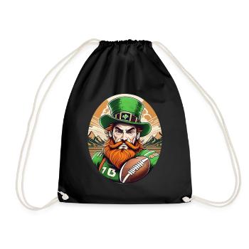 St. Patrick’s Day Shamrock Football américain - Sac de sport léger - noir - Devant