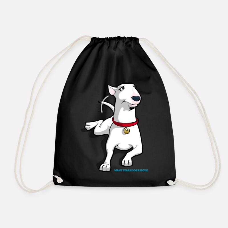 Bull Terrier Cartoon Dog - Drawstring Bag - black