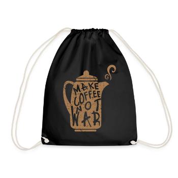 Make coffee not war - Drawstring Bag - black - Front