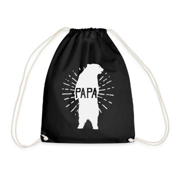Papa Bear Father's Day - fathers day - Drawstring Bag - black - Front