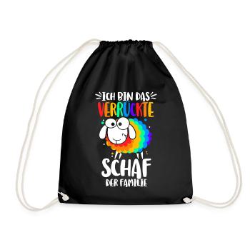 Ich bin das verrückte Schaf der Familie - Turnbeutel - Schwarz - Vorne