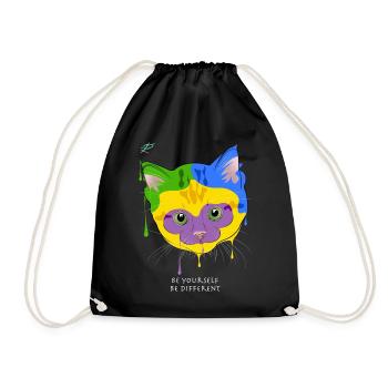 Chat - Sois toi-même, sois différent - Cat - Sac de sport léger - noir - Devant