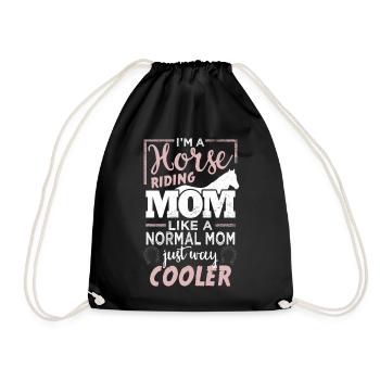 Horse saying "Pferdemama" - Drawstring Bag - black - Front