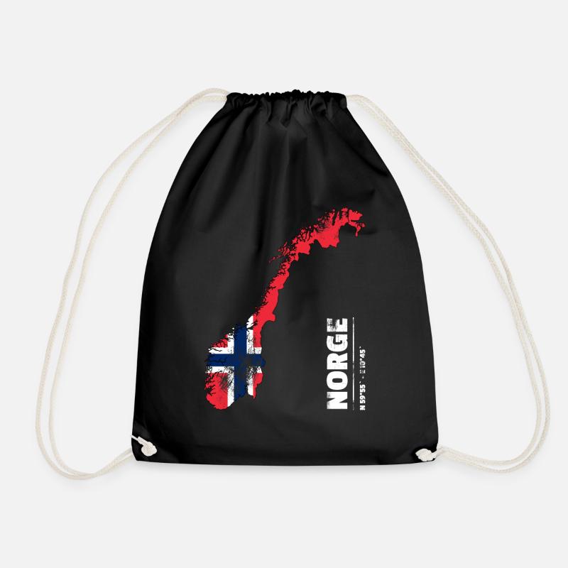 Norway Norge - Turnbeutel - Schwarz