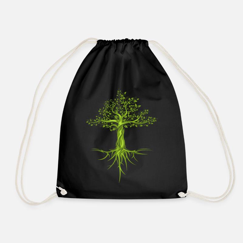 bäume baum natur nature symbol forest Wald Logo - Turnbeutel - Schwarz