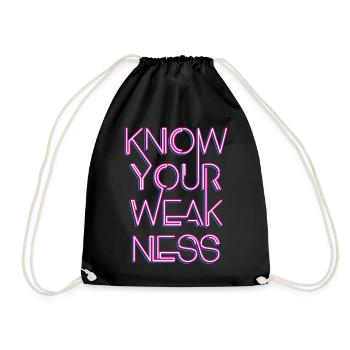 Know your weakness - Drawstring Bag - black - Front