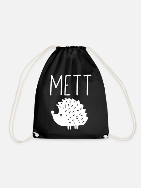 Mettigel Mett Igel Hackfleisch Fleischesser Hackk - Turnbeutel - Schwarz