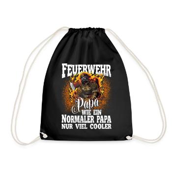 Feuerwehr Papa - Turnbeutel - Schwarz - Vorne