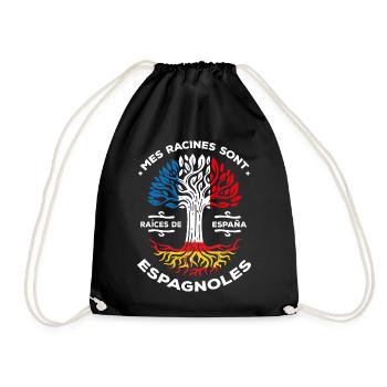 Mes racines sont espagnoles Arbre France Espagne - Sac de sport léger - noir - Devant