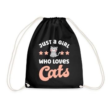 Katze Katzen - Turnbeutel - Schwarz - Vorne