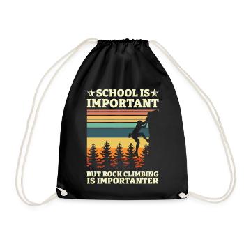 Boulder Climbing Mountaineering Rock Climbing Gift - Drawstring Bag - black - Front