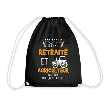 Retraité - Agriculteur - Cadeau - Fermier - Drôle - Sac de sport léger - noir - Devant