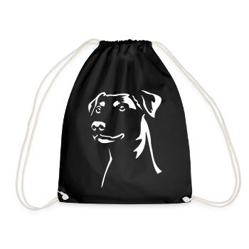 Deutscher Pinscher "Black Edition" - Turnbeutel - Schwarz - Vorne