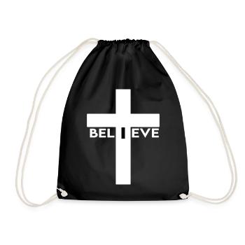 Believe Kruzifix - Turnbeutel - Schwarz - Vorne