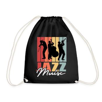 JAZZ MUSIC / VINTAGE DESIGN - Turnbeutel - Schwarz - Vorne