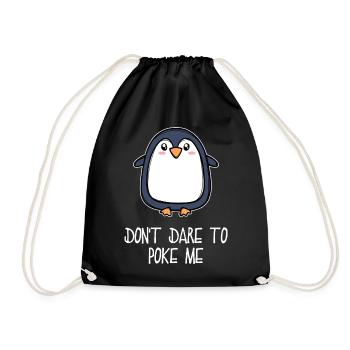 Antarctica Animal Cute Penguin Seabird Statement - Drawstring Bag - black - Front