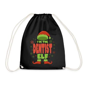 Dentist Christmas Elf - Drawstring Bag - black - Front