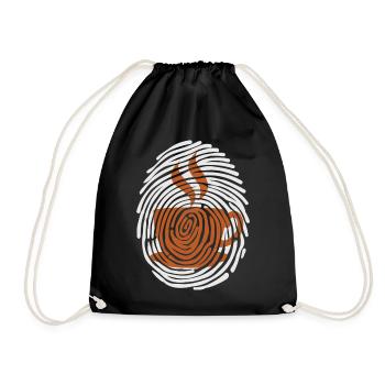 Coffee drinker Coffee coffee cup Milk coffee - Drawstring Bag - black - Front