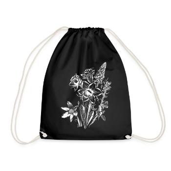 Daffodils Flowers Spring Rock Crystal - Drawstring Bag - black - Front
