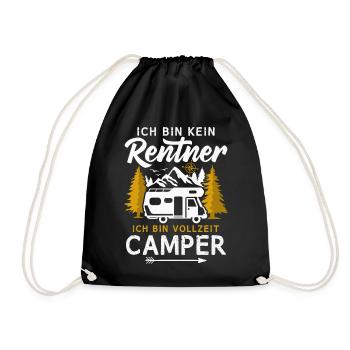 Wohnmobil Rentner Vollzeit Camper Camping - Turnbeutel - Schwarz - Vorne