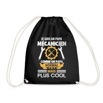 Papa mécanicien comme papa normal mais plus cool - Sac de sport léger - noir - Devant