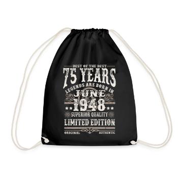 Né en juin 1948 - 75 ans - Sac de sport léger - noir - Devant