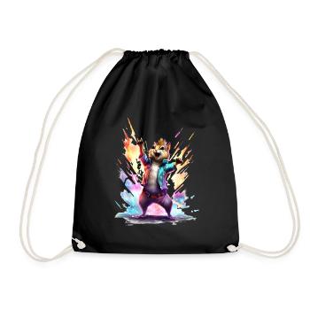Party Squirrel - Drawstring Bag - black - Front