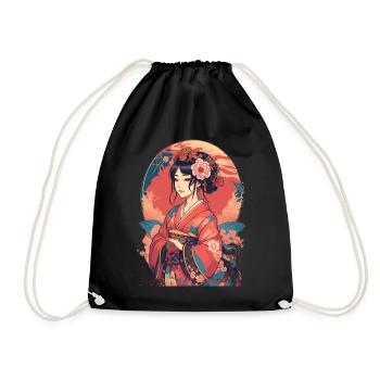 Jeune fille japonaise - Sac de sport léger - noir - Devant