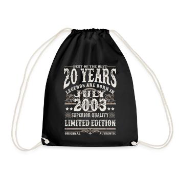 legends born in july 2003 - 20 years - Drawstring Bag - black - Front