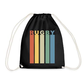 Retro rugby bande de couleurs verticales - Sac de sport léger - noir - Devant