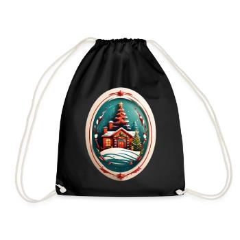 Cabane de Noël - Sac de sport léger - noir - Devant