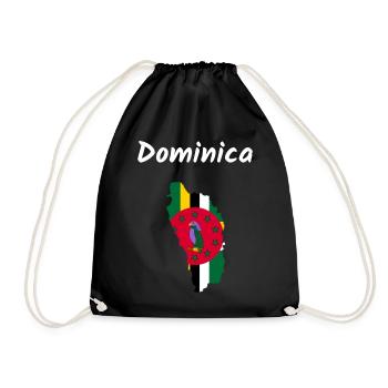 Dominica Flag Caribbean Island Holiday Idea - Drawstring Bag - black - Front