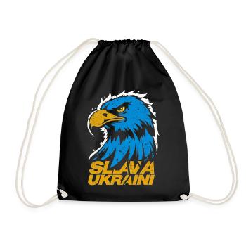 Patriotic Eagle of Ukraine: Slava Ukraini - Drawstring Bag - black - Front