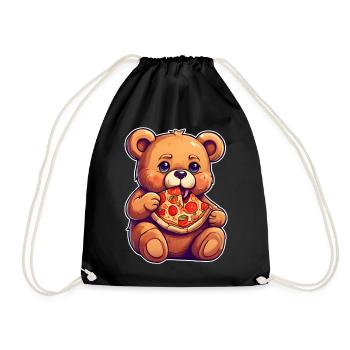 L’ours en peluche adore la pizza - Sac de sport léger - noir - Devant