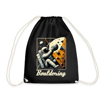 Bouldern Astronaut Raumfahrer Geschenk - Turnbeutel - Schwarz - Vorne