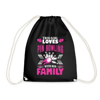 This Girl Loves Pin Bowling - Drawstring Bag - black - Front