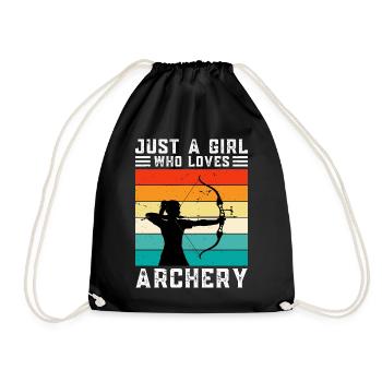 Just A Girl Who Loves Archery - Drawstring Bag - black - Front