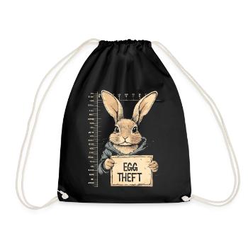 Hase Eierdieb Osterhase Mugshot Polizeifoto Ostern - Turnbeutel - Schwarz - Vorne