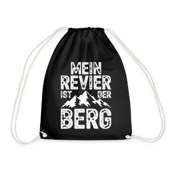 Mein Revier ist der Berg - Turnbeutel - Schwarz - Vorne