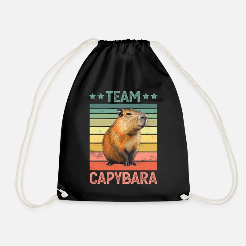 Capybara Wasserschwein - Turnbeutel - Schwarz