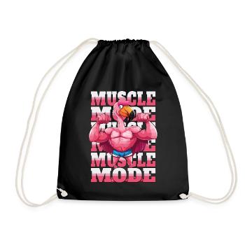 Flamingo Muskeln Fitness Bodybuilding Muscle Mode - Turnbeutel - Schwarz - Vorne